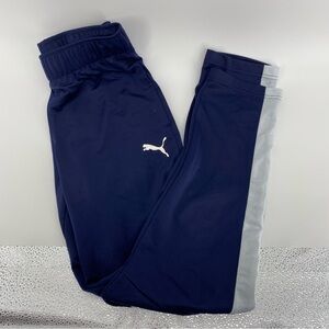 Puma Men’s Contrast 2.0 Pants- Navy Blue/White Stripe- Size Small